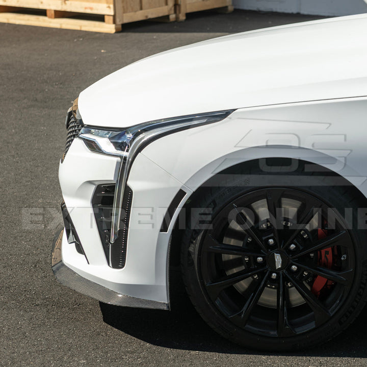 2020-Up Cadillac CT4-V Blackwing CARBON FIBER Front Splitter Side Wheel Arch
