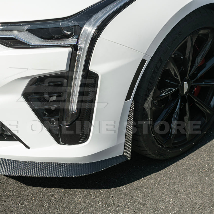 2020-Up Cadillac CT4-V Blackwing CARBON FIBER Front Splitter Side Wheel Arch