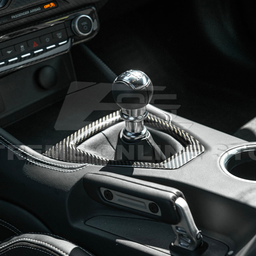 2024-Up Mustang DRY CARBON FIBER Gear Shift Panel Cover