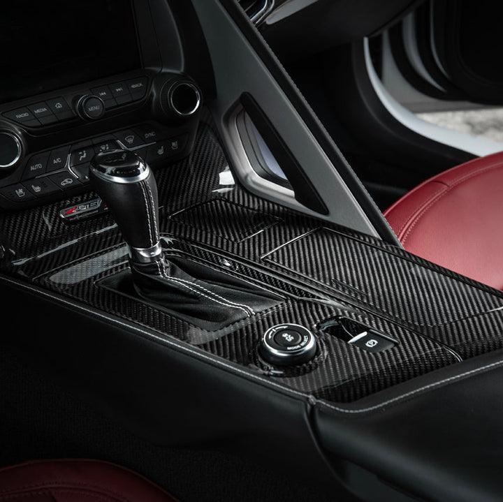 Corvette C7 | Carbon Fiber Center Console Bezel Cup Holder Trim Panel