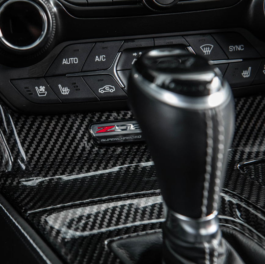 Corvette C7 | Carbon Fiber Center Console Bezel Cup Holder Trim Panel