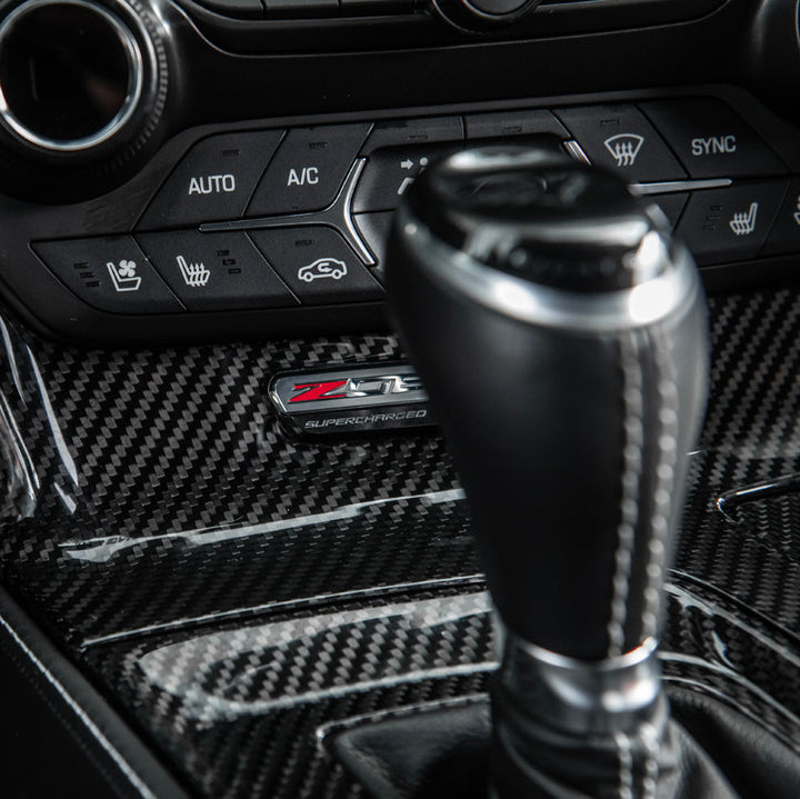 Corvette C7 | Carbon Fiber Center Console Bezel Cup Holder Trim Panel