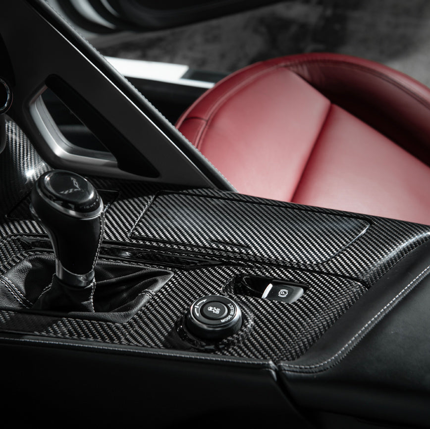 Corvette C7 | Carbon Fiber Center Console Bezel Cup Holder Trim Panel
