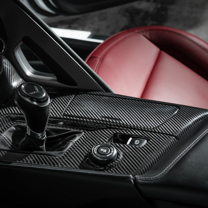 Corvette C7 | Carbon Fiber Center Console Bezel Cup Holder Trim Panel