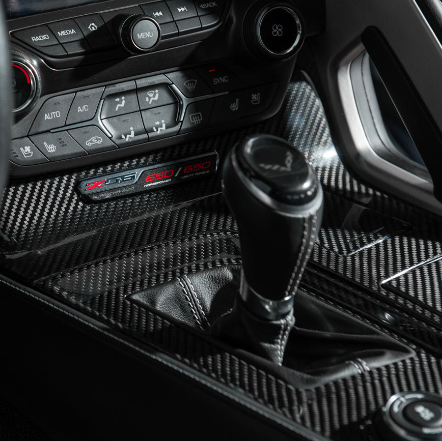 Corvette C7 | Carbon Fiber Center Console Bezel Cup Holder Trim Panel