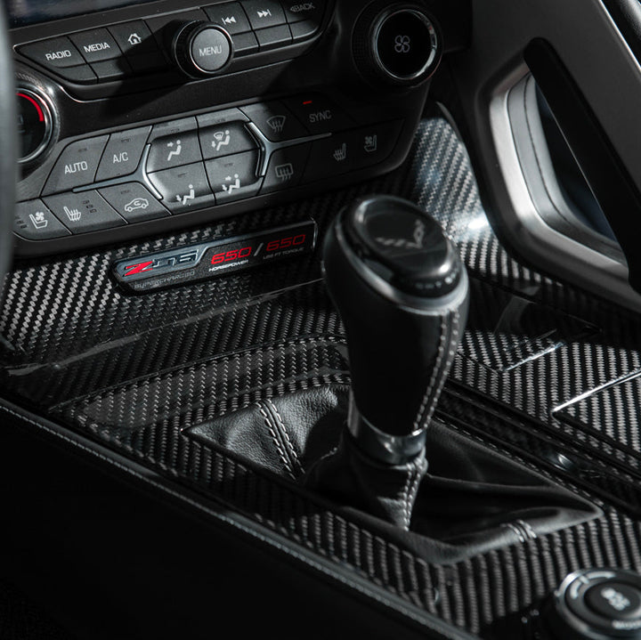 Corvette C7 | Carbon Fiber Center Console Bezel Cup Holder Trim Panel