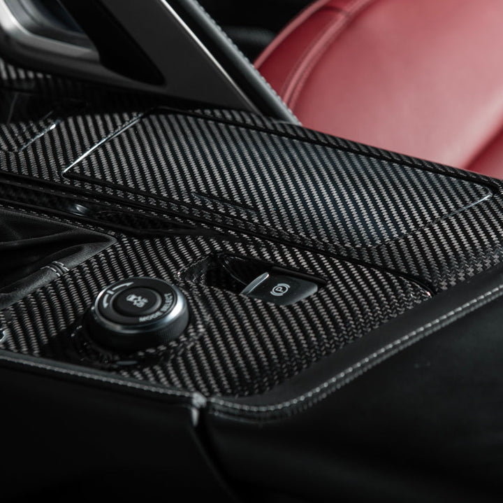 Corvette C7 | Carbon Fiber Center Console Bezel Cup Holder Trim Panel