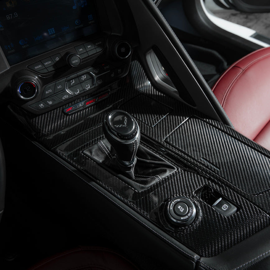 Corvette C7 | Carbon Fiber Center Console Bezel Cup Holder Trim Panel