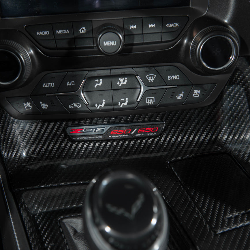 Corvette C7 | Carbon Fiber Center Console Bezel Cup Holder Trim Panel