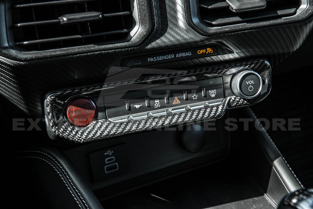 2024+ Ford Mustang DRY CARBON FIBER AC Control Panel Cover