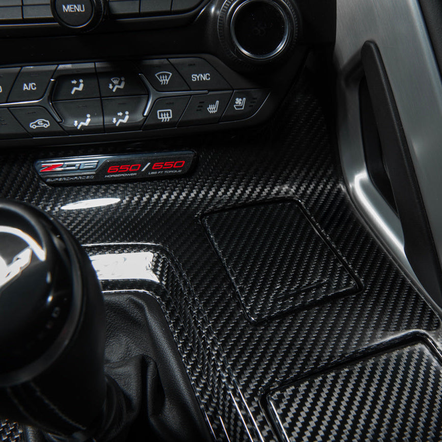 Corvette C7 | Carbon Fiber Center Console Bezel Cup Holder Trim Panel