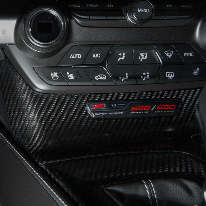 Corvette C7 | Carbon Fiber Center Console Bezel Cup Holder Trim Panel