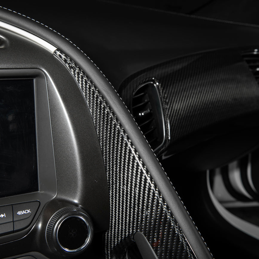 Corvette C7 Dry Carbon Fiber Center Console Grab Handle Cover