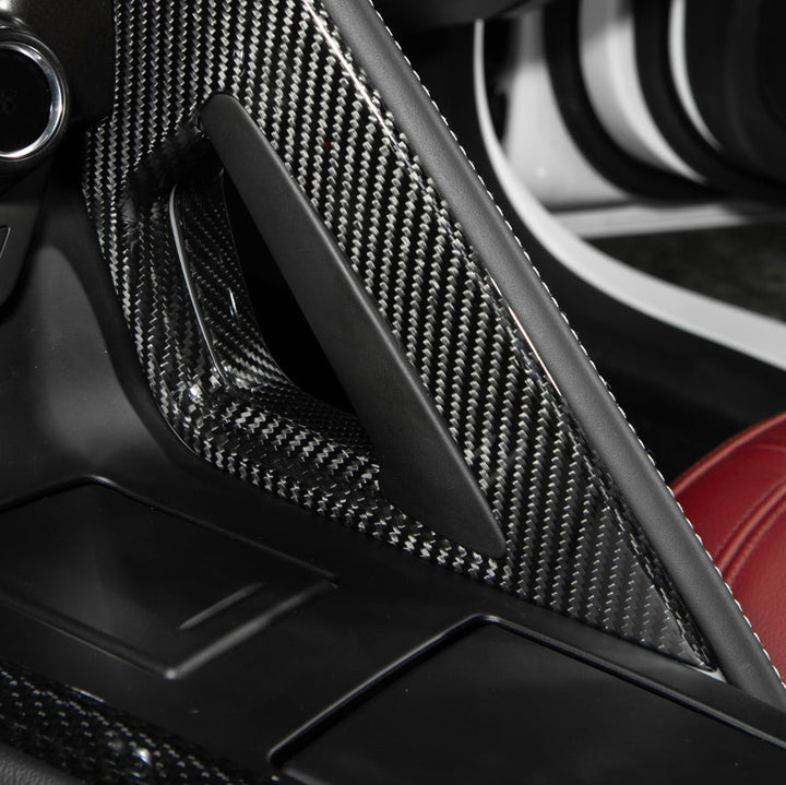 Corvette C7 Dry Carbon Fiber Center Console Grab Handle Cover