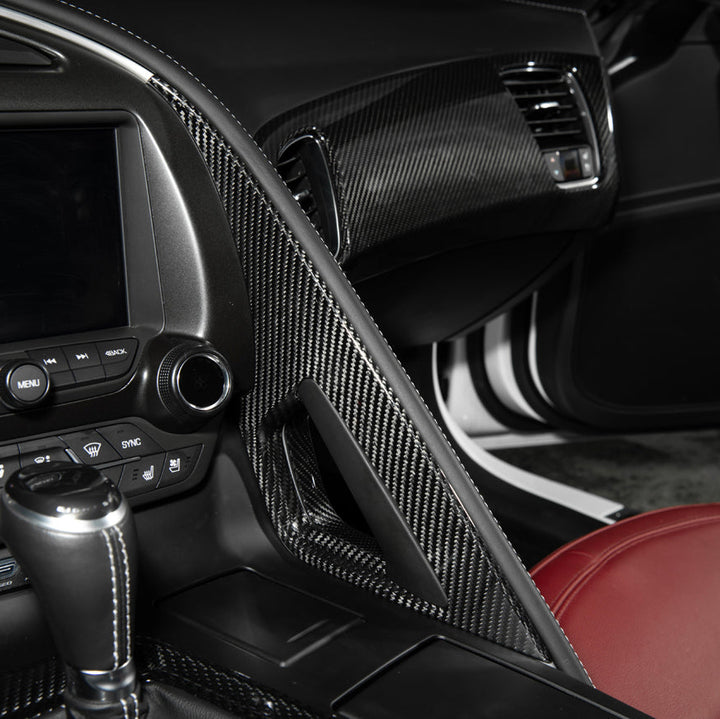 Corvette C7 Dry Carbon Fiber Center Console Grab Handle Cover