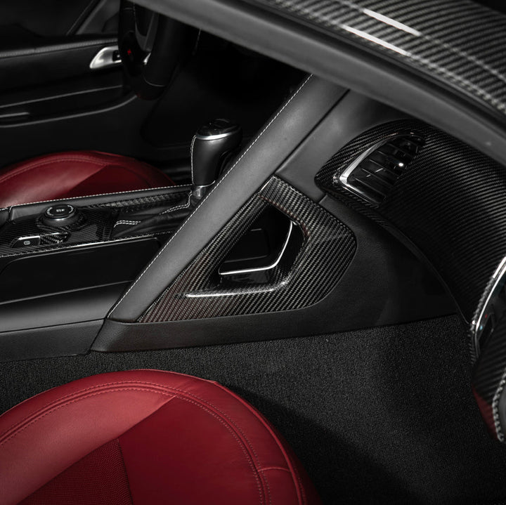 Corvette C7 Dry Carbon Fiber Center Console Grab Handle Cover