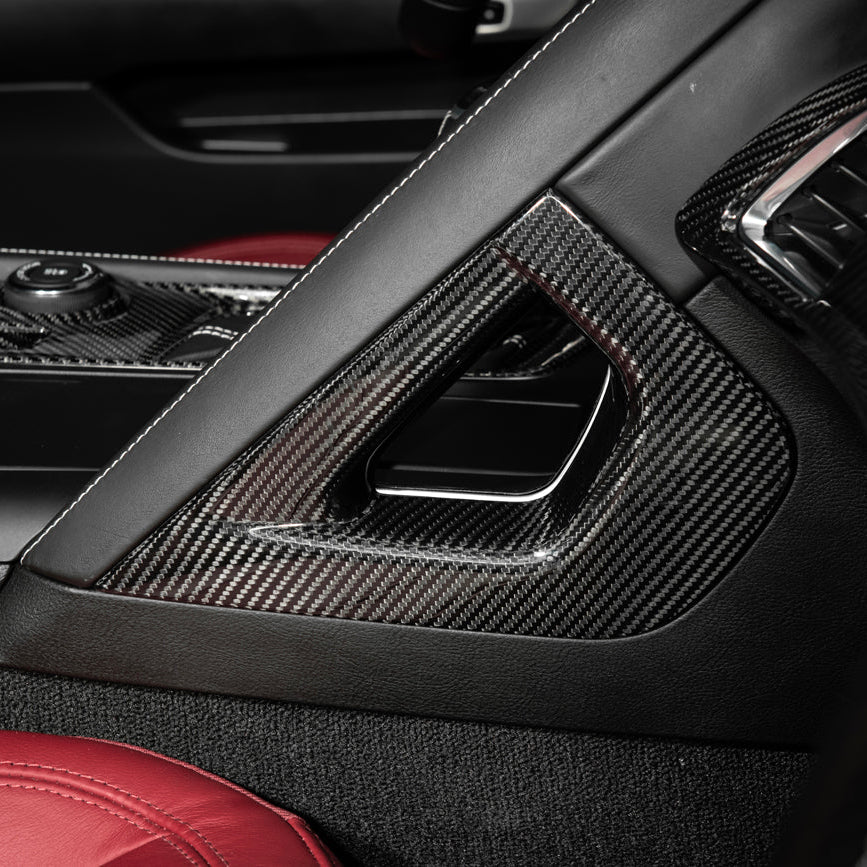 Corvette C7 Dry Carbon Fiber Center Console Grab Handle Cover