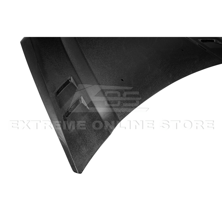 2009-15 Cadillac CTS-V Double Sided CARBON FIBER  Middle Vented Front Bumper Hood