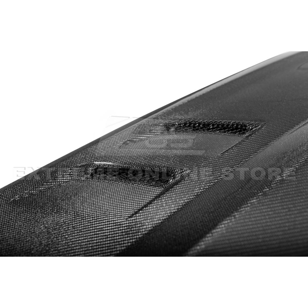 2009-15 Cadillac CTS-V Double Sided CARBON FIBER  Middle Vented Front Bumper Hood