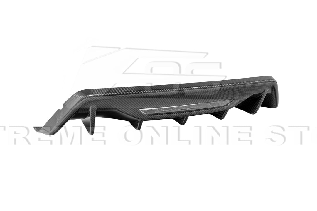 2024+ Ford Mustang Rear Finned Dry CArbon Fiber Bumper Diffuser