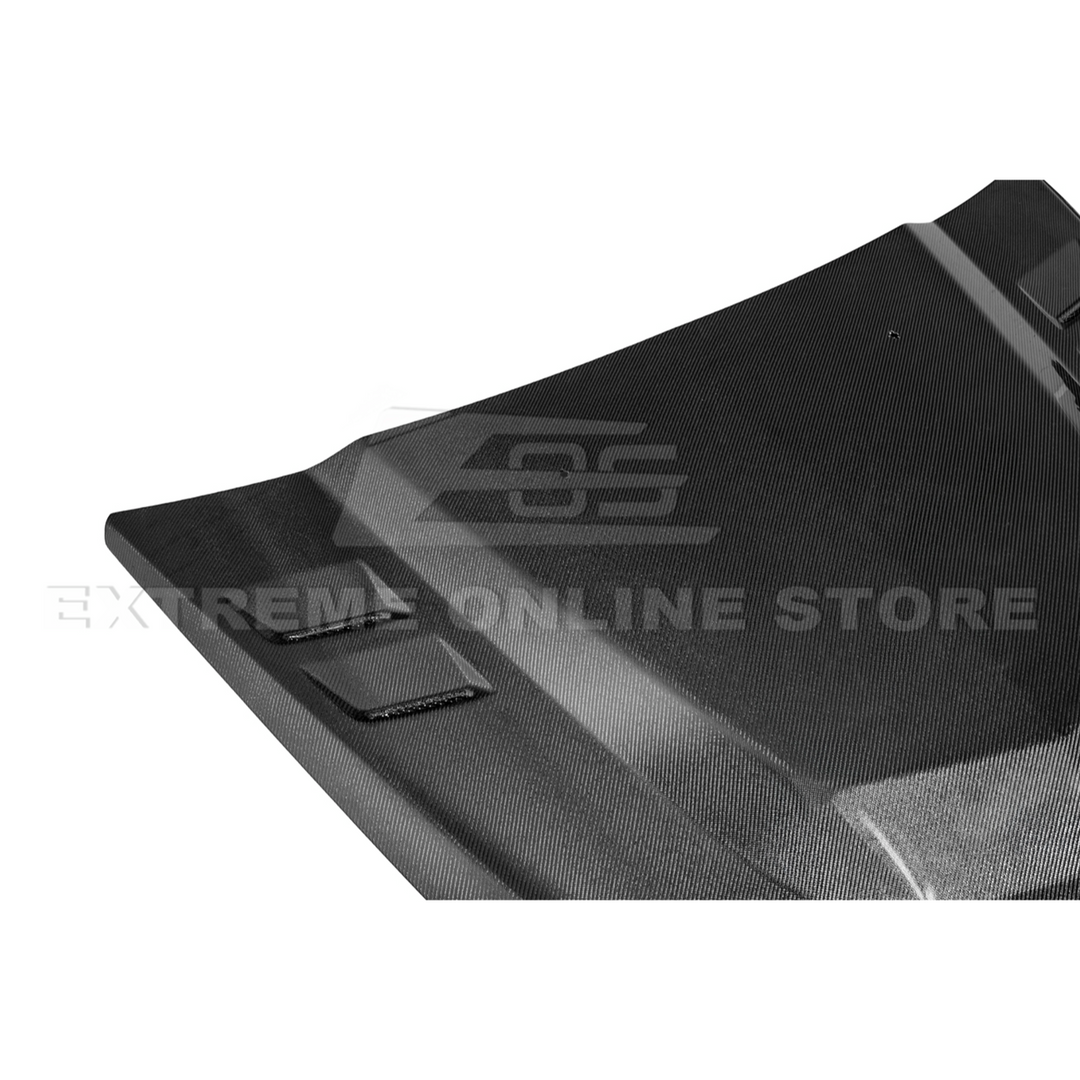 2009-15 Cadillac CTS-V Double Sided CARBON FIBER  Middle Vented Front Bumper Hood