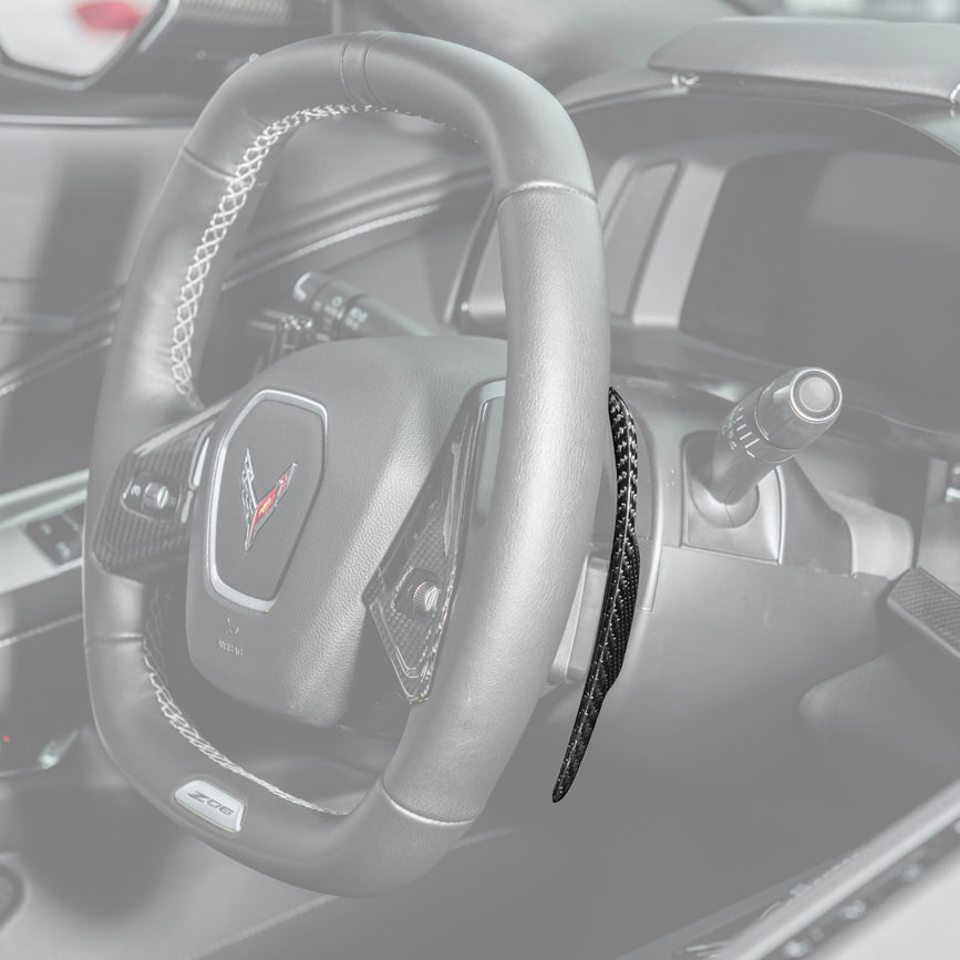 2020-Up Corvette C8 DRY CARBON FIBER Steering Wheel Paddle Shifters Replacement