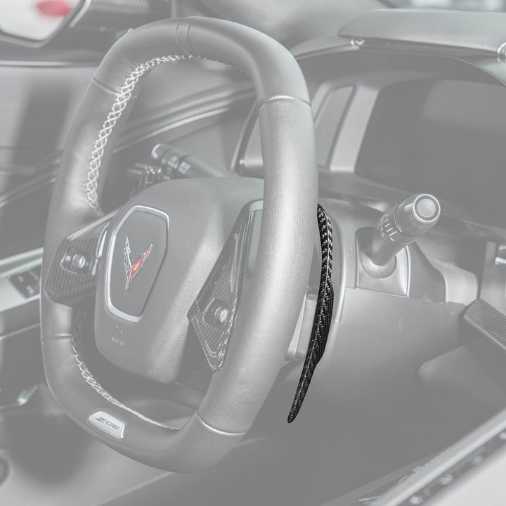 2020-Up Corvette C8 DRY CARBON FIBER Steering Wheel Paddle Shifters Replacement