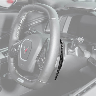 2020-Up Corvette C8 DRY CARBON FIBER Steering Wheel Paddle Shifters Replacement