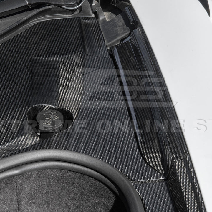 Corvette C8 DRY CARBON FIBER Front Trunk Trim Cover Kit