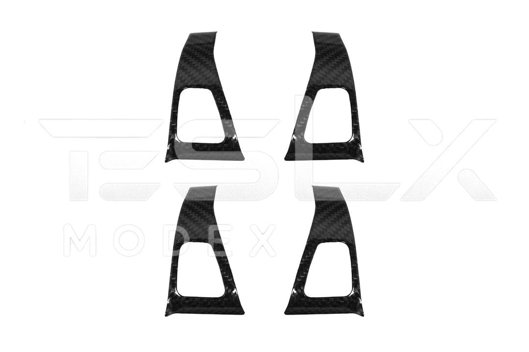 2020-23 Tesla Model 3 &amp; 20-24 Y Carbon Fiber Interior Door Glass Lifting Panel Cover