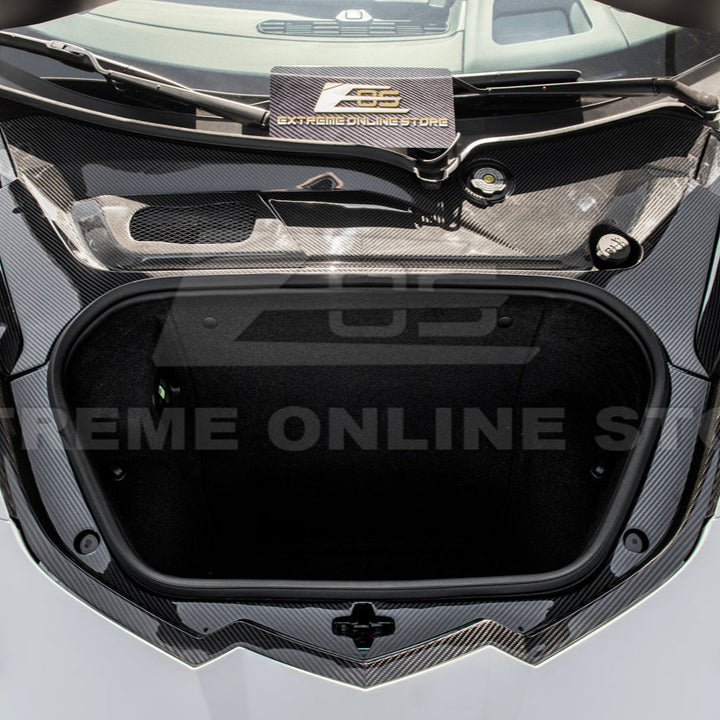 Corvette C8 DRY CARBON FIBER Front Trunk Trim Cover Kit