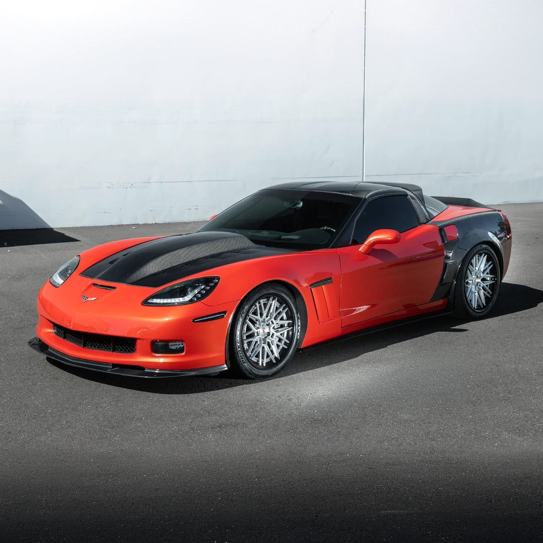 Corvette C6 Carbon Fiber Factory Style Front Fender Rear Extension Splash Guards