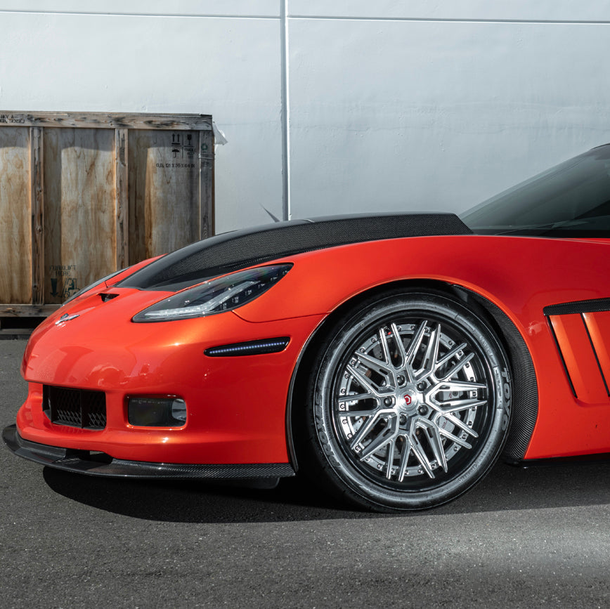 Corvette C6 Carbon Fiber Factory Style Front Fender Rear Extension Splash Guards