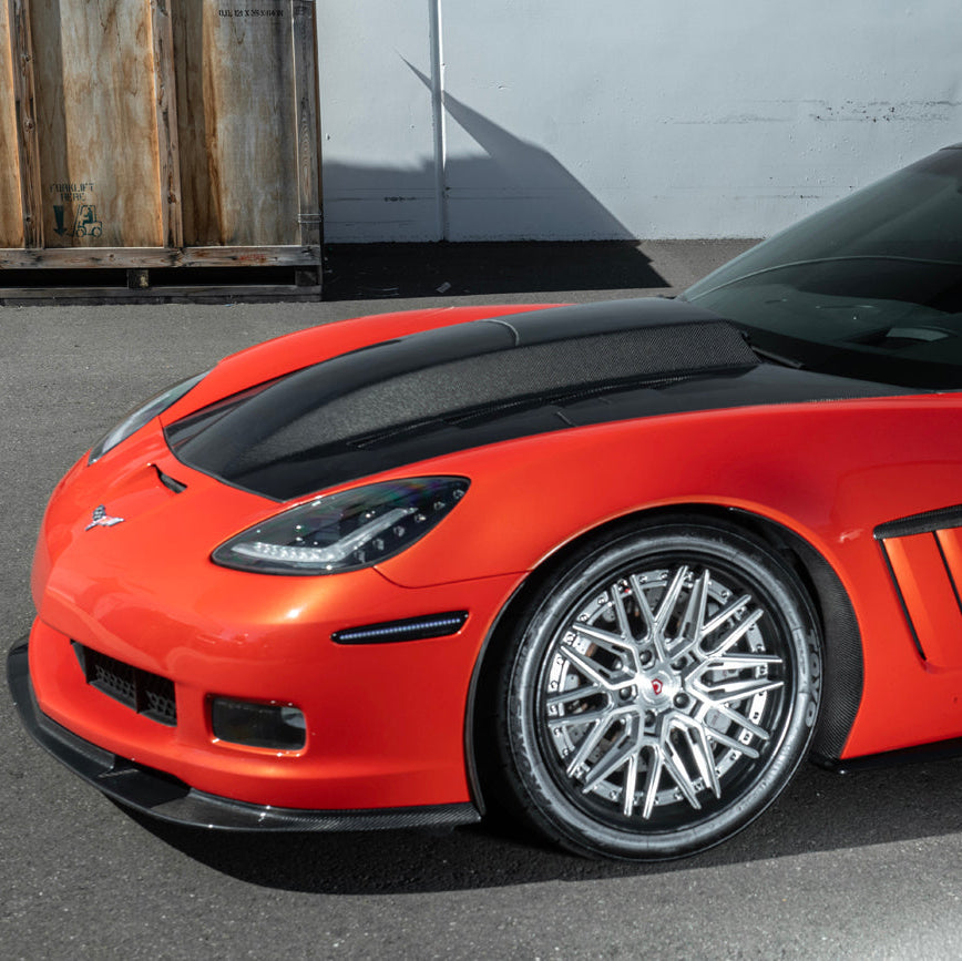 Corvette C6 Carbon Fiber Factory Style Front Fender Rear Extension Splash Guards