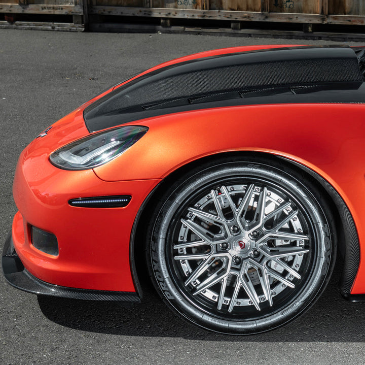 Corvette C6 Carbon Fiber Factory Style Front Fender Rear Extension Splash Guards