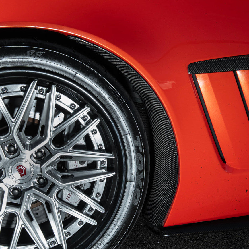 Corvette C6 Carbon Fiber Factory Style Front Fender Rear Extension Splash Guards