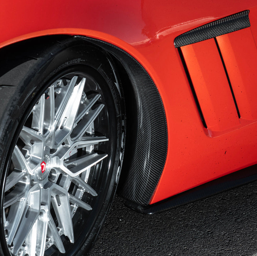 Corvette C6 Carbon Fiber Factory Style Front Fender Rear Extension Splash Guards