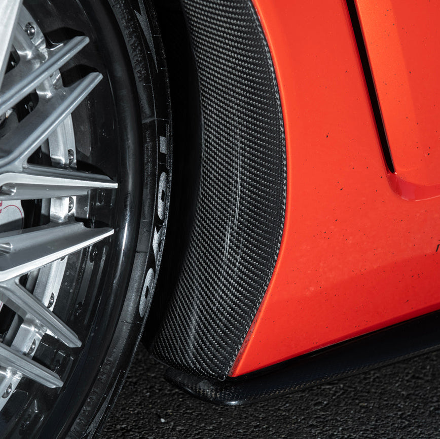 Corvette C6 Carbon Fiber Factory Style Front Fender Rear Extension Splash Guards