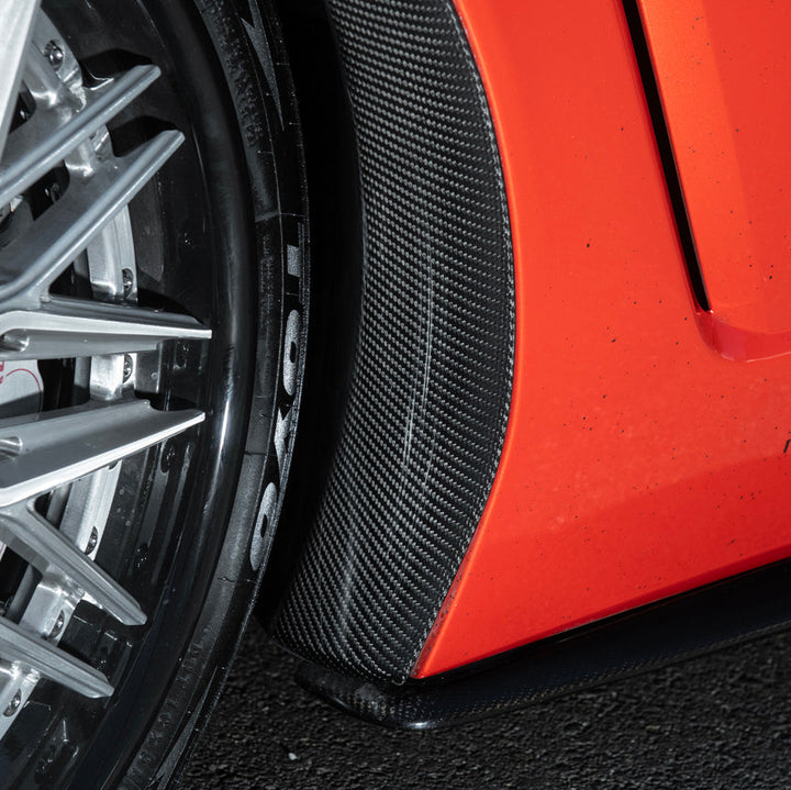Corvette C6 Carbon Fiber Factory Style Front Fender Rear Extension Splash Guards