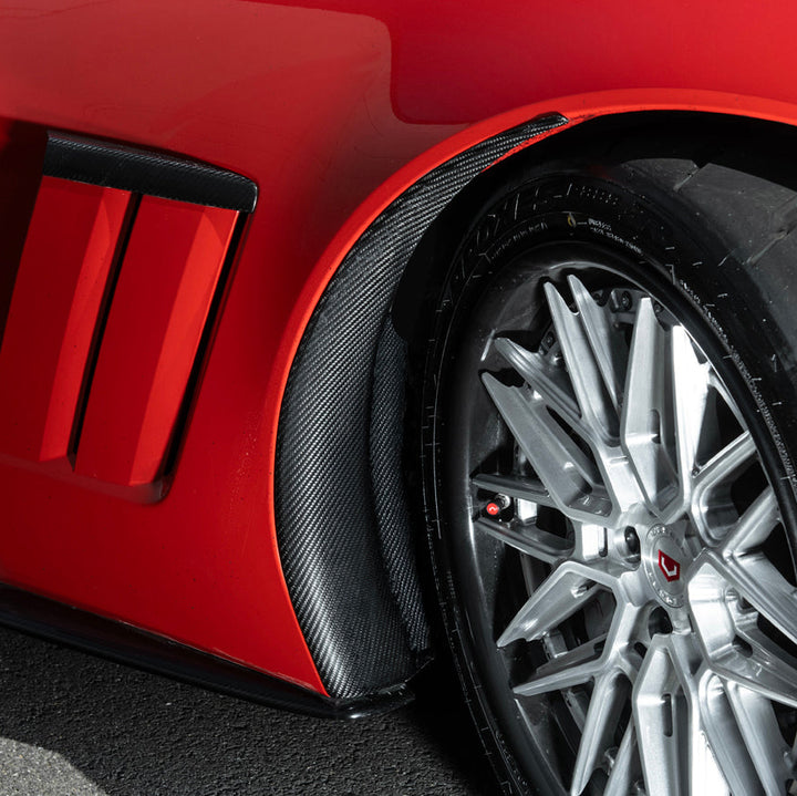 Corvette C6 Carbon Fiber Factory Style Front Fender Rear Extension Splash Guards