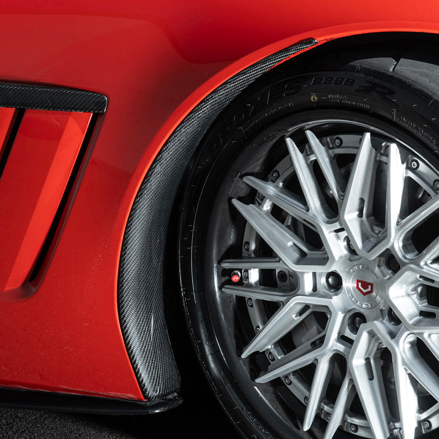 Corvette C6 Carbon Fiber Factory Style Front Fender Rear Extension Splash Guards