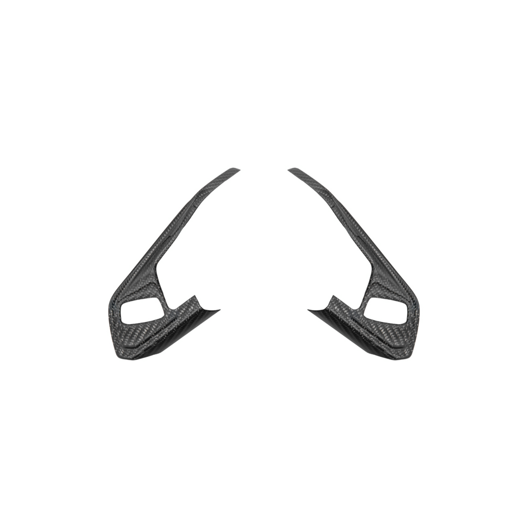Corvette C8 DRY CARBON FIBER Steering Wheel Trim Cover w/ Collison Button