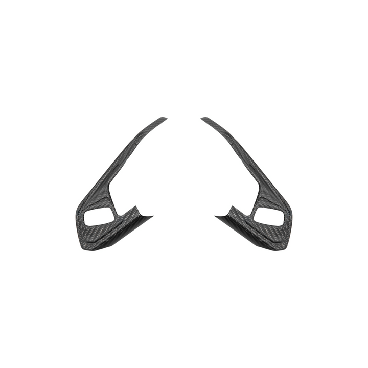 Corvette C8 DRY CARBON FIBER Steering Wheel Trim Cover w/ Collison Button