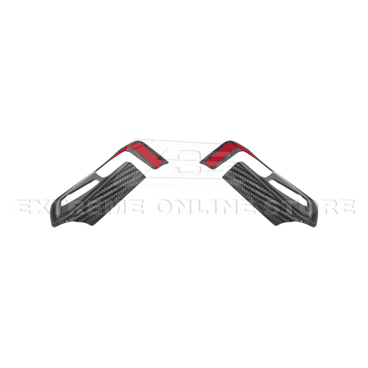 Corvette C8 DRY CARBON FIBER Steering Wheel Trim Cover w/ Collison Button