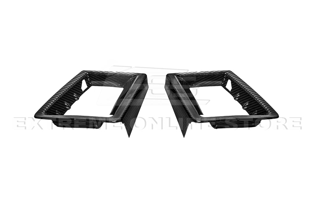 2024+ Ford Mustang GT DRY CARBON FIBER Front Side Grille Inserts