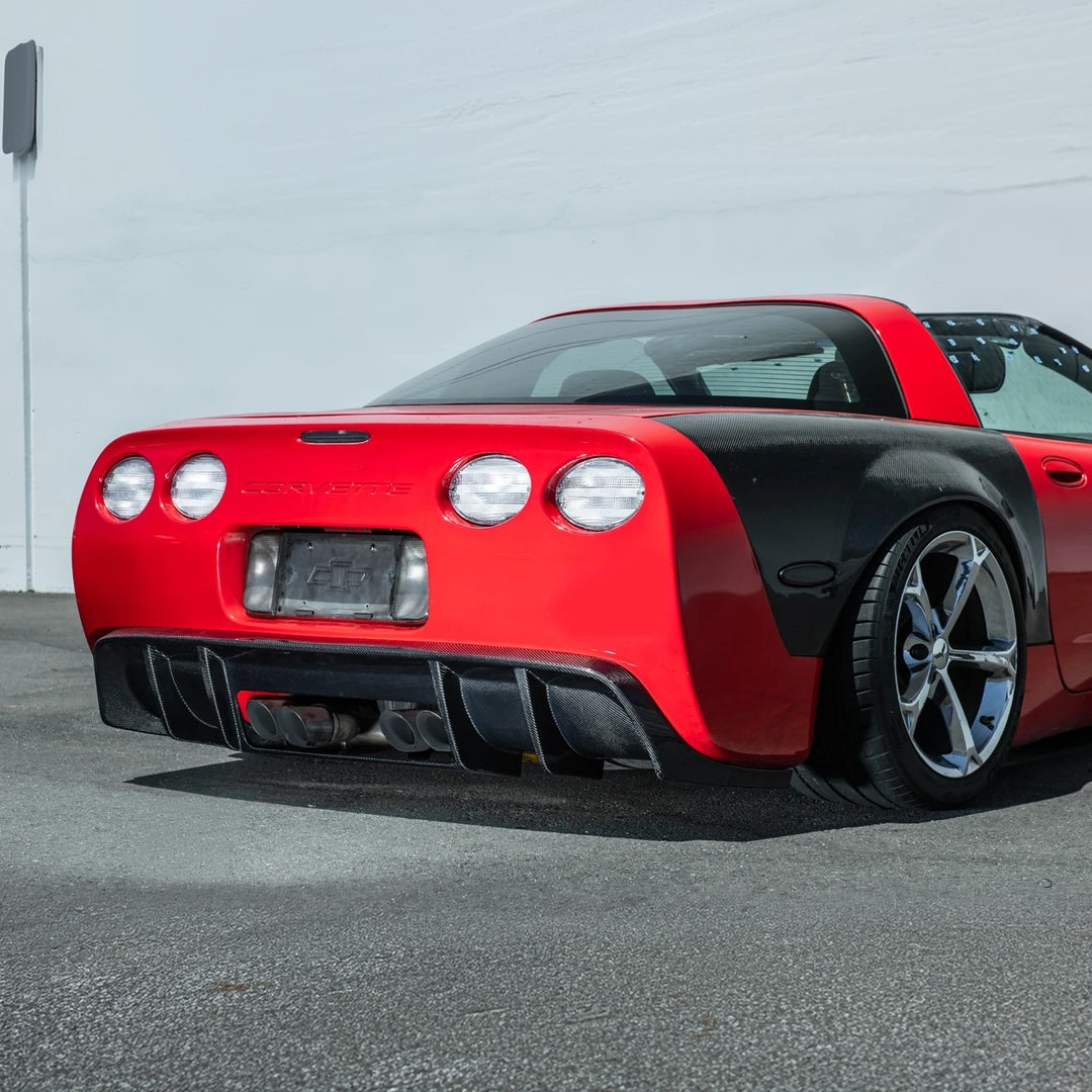 1997-04 Corvette C5 | EOS Performance Carbon Fiber Rear Bumper Finned Diffuser