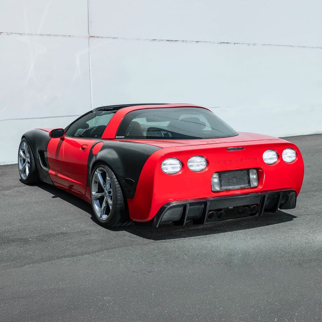 1997-04 Corvette C5 | EOS Performance Carbon Fiber Rear Bumper Finned Diffuser