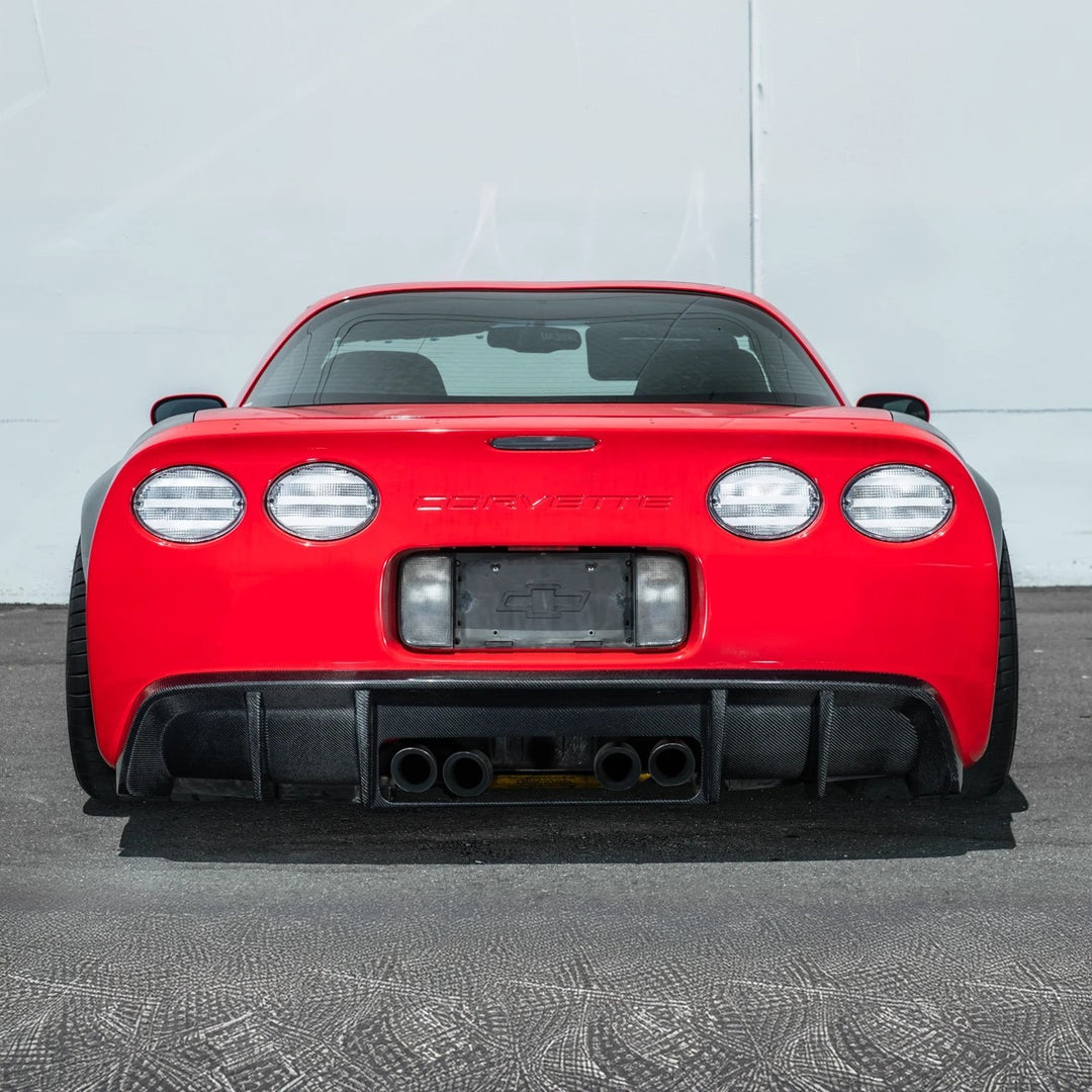 1997-04 Corvette C5 | EOS Performance Carbon Fiber Rear Bumper Finned Diffuser