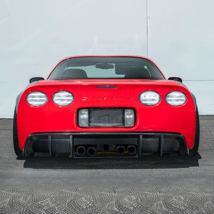 1997-04 Corvette C5 | EOS Performance Carbon Fiber Rear Bumper Finned Diffuser