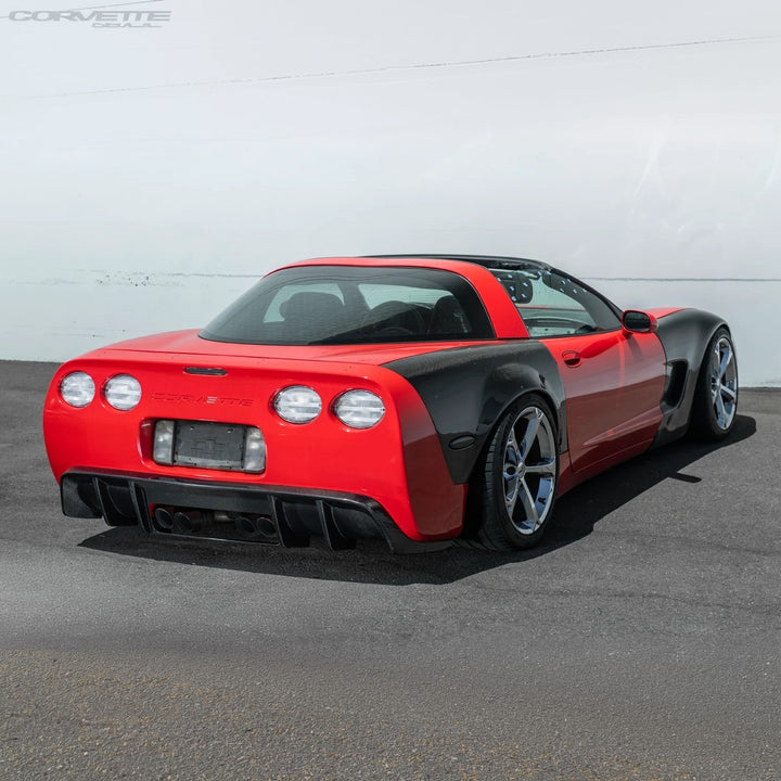 1997-04 Corvette C5 | EOS Performance Carbon Fiber Rear Bumper Finned Diffuser